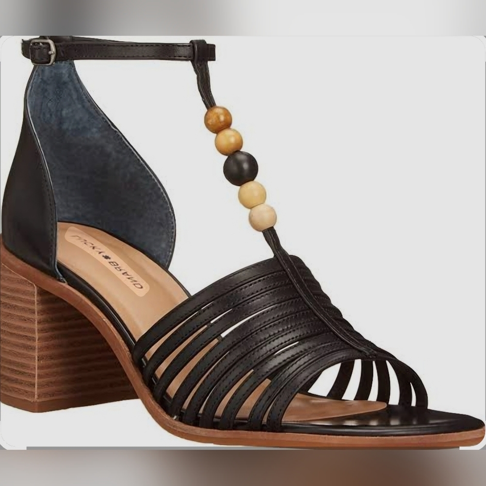 LUCKY BRAND SYLVESHA BLOCK-HEEL BEADED SANDAL, size 7.5